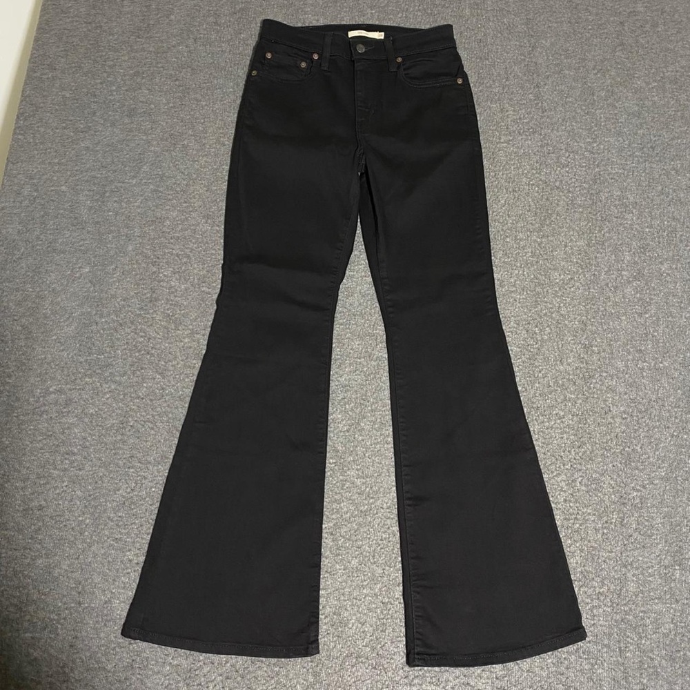 Levi's Black High-Rise Wide-Leg Flare Jeans